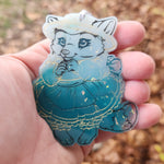 'Cottagecore Raccoon' Shimmery Handmade Resin Glow in the Dark Handpainted Ornament