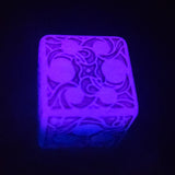 'Making Waves' Opal Flake Accented Shimmery Handmade Resin Pipped D6 TTRPG Gaming Dice