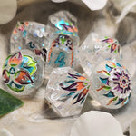 'Plant-Based Potion' Handmade Resin Toxic Spring Skulls TTRPG Polyhedral Gaming Dice Set