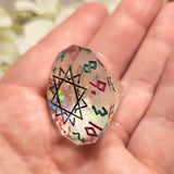 'Watermelon Rainbow Diamond' Handmade Resin Mylar Zodiac D12 TTRPG Polyhedral Gaming Dice