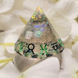 'Fairy Lights' Zodiac Diamond Handmade Resin Mylar D12 w/ Zodiac Symbols TTRPG Polyhedral Gaming Dice