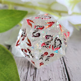 'Autumn Fires' Handmade Resin Shimmery Handpainted Fantasy TTRPG 30MM Polyhedral Gaming Dice D20 Chonk