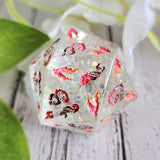 'Autumn Fires' Handmade Resin Shimmery Handpainted Fantasy TTRPG 30MM Polyhedral Gaming Dice D20 Chonk