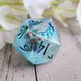 'The Guardian' Handpainted Tentacle Glow in the Dark Handmade Resin TTRPG 30mm Polyhedral Gaming Dice D20 Chonk OOAK