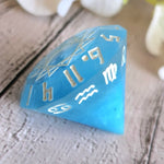 Glow in the Dark Zodiac Diamond Alternative Shaped D12 Handmade Resin TTRPG Gaming Dice