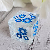 'Grinding Gears' Oversized 20mm D6 TTRPG Shimmery Handmade Resin Gaming Dice