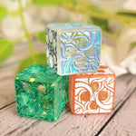 'Making Waves" Handmade Resin Pipped D6 TTRPG Board Gaming Dice