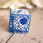 'Making Waves' Glow in the Dark Handmade Resin Pipped D6 TTRPG Gaming Dice