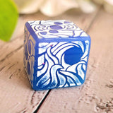 'Making Waves' Glow in the Dark Handmade Resin Pipped D6 TTRPG Gaming Dice