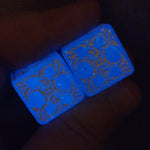 'Making Waves' Glow in the Dark Handmade Resin Pipped D6 TTRPG Gaming Dice