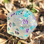 'Sea Siren' Colorshifting Shimmery Handmade Resin 30mm Chonky Boi D20 in Making Waves Style