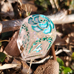 'Beyond the Grave' Handmade Resin OOAK Individual Alternative Grave Floral Skull Shaped Style D4 TTRPG Gaming Dice