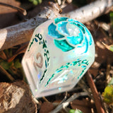 'Beyond the Grave' Handmade Resin OOAK Individual Alternative Grave Floral Skull Shaped Style D4 TTRPG Gaming Dice