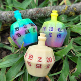 Individual Potion Bottle Faux Bone Tone Alternative Shaped Functional TTRPG Handmade Resin D20 Gaming Dice