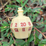 Individual Potion Bottle Faux Bone Tone Alternative Shaped Functional TTRPG Handmade Resin D20 Gaming Dice