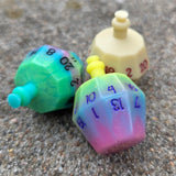 Individual Potion Bottle Faux Bone Tone Alternative Shaped Functional TTRPG Handmade Resin D20 Gaming Dice