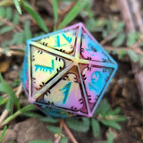 'Hiding in Plain Sight' Neon Mimic Themed Handmade Resin 30mm Polyhedral Gaming Dice Chonk