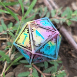 'Hiding in Plain Sight' Neon Mimic Themed Handmade Resin 30mm Polyhedral Gaming Dice Chonk