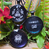 'Just Witchy Things' 1 Inch Colorshifting Handmade Round Pendant Necklace