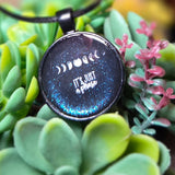 'Just Witchy Things' 1 Inch Colorshifting Handmade Round Pendant Necklace