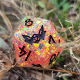 Chunky Colorshifting Glitter Handmade Resin Rainbow Mylar Colorshifting 30mm Chonky Boi D20 TTRPG Gaming Dice