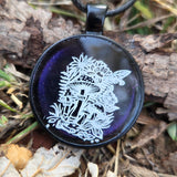 'Fungus Among-Us' Individual 1 Inch Colorshifting Handmade Round Mushroom Cottagecore Pendant Necklace