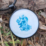 'Into the Woods' Individual Glow in the Dark 1 Inch Round Mushroom Cottagecore Pendant Necklace