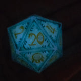 'Ghastly' Glow in the Dark Mimic Themed Handmade Resin 30mm Polyhedral Gaming Dice Chonk