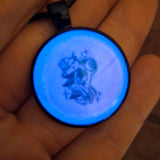 'Into the Woods' Individual Glow in the Dark 1 Inch Round Mushroom Cottagecore Pendant Necklace