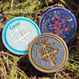 'Morality Coin' Individual Glow in the Dark Good vs Evil Handmade Resin D2 Gaming TTRPG Chance Flip