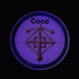 'Morality Coin' Individual Glow in the Dark Good vs Evil Handmade Resin D2 Gaming TTRPG Chance Flip