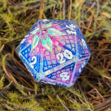 'Colorshifting Scales’ Handmade Resin Dragon Chunky Glitter Handpainted Scale Insert TTRPG Polyhedral Gaming Dice 30mm D20 Chonk