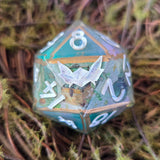 'Opalescent' Handmade Resin Opal Mylar TTRPG 30mm D20 Chonk
