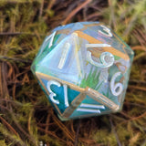 'Opalescent' Handmade Resin Opal Mylar TTRPG 30mm D20 Chonk