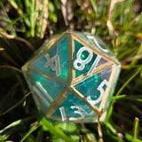 'Opalescent' Handmade Resin Opal Mylar TTRPG 30mm D20 Chonk