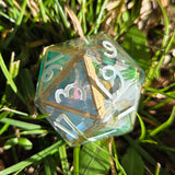 'Opalescent' Handmade Resin Opal Mylar TTRPG 30mm D20 Chonk