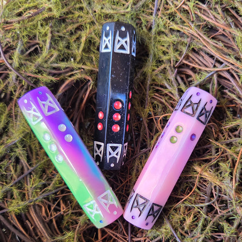 'Preserving History' Individual Historical Based Handmade Resin Shimmery Colorshifting Alternative Shaped D6 Gaming Dice