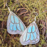 'Bejeweled Wings' Sterling Silver Handmade Resin Handpainted Butterfly Dangle Earrings