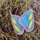 'Bejeweled Wings' Sterling Silver Handmade Resin Handpainted Butterfly Dangle Earrings