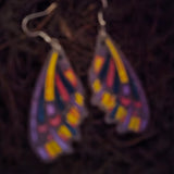 'Bejeweled Wings' Glow in the Dark Sterling Silver Handmade Resin Handpainted Butterfly Dangle Earrings