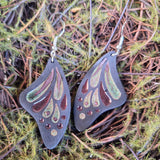 'Bejeweled Wings' Sterling Silver Handmade Resin Handpainted Butterfly Dangle Earrings