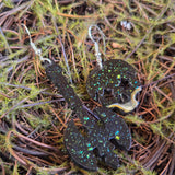 'Barbarian' Sterling Silver Handmade Resin Handpainted Mismatched Dangle Earrings