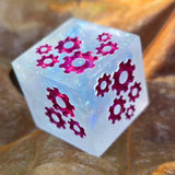 'Grinding Gears' Individual Oversized Handmade Resin Steampunk Gears TTRPG Polyhedral 20mm Gaming Dice