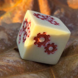 'Grinding Gears' Individual Oversized Handmade Resin Steampunk Gears TTRPG Polyhedral 20mm Gaming Dice