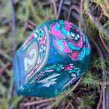 'Beyond the Grave' Handmade Resin OOAK Individual Alternative Grave Floral Skull Shaped Style D4 TTRPG Gaming Dice