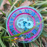 'Biding Time' Individual Clock Gears Steampunk Handmade Resin D2 Gaming TTRPG Chance Flip