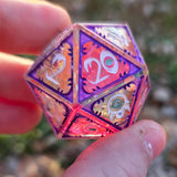 'Pink Witch' Glow in the Dark Mimic Themed Handmade Resin 30mm Polyhedral Gaming Dice Chonk