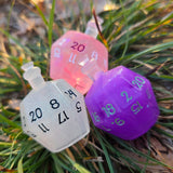 Individual Potion Bottle Alternative Shaped Functional TTRPG Handmade Resin D20 Gaming Dice