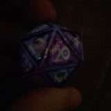 'Pink Witch' Glow in the Dark Mimic Themed Handmade Resin 30mm Polyhedral Gaming Dice Chonk