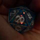 'Insomniac' Glow in the Dark Mimic Themed Handmade Resin 30mm Polyhedral Gaming Dice Chonk